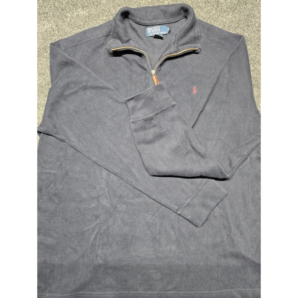 Polo‎ Ralph Lauren 1/4 Zip Sweater Mens XL Dark Blue